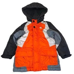 London Fog Winter Coat with Hood Boys 2T | Orange Gray | Snow Jacket